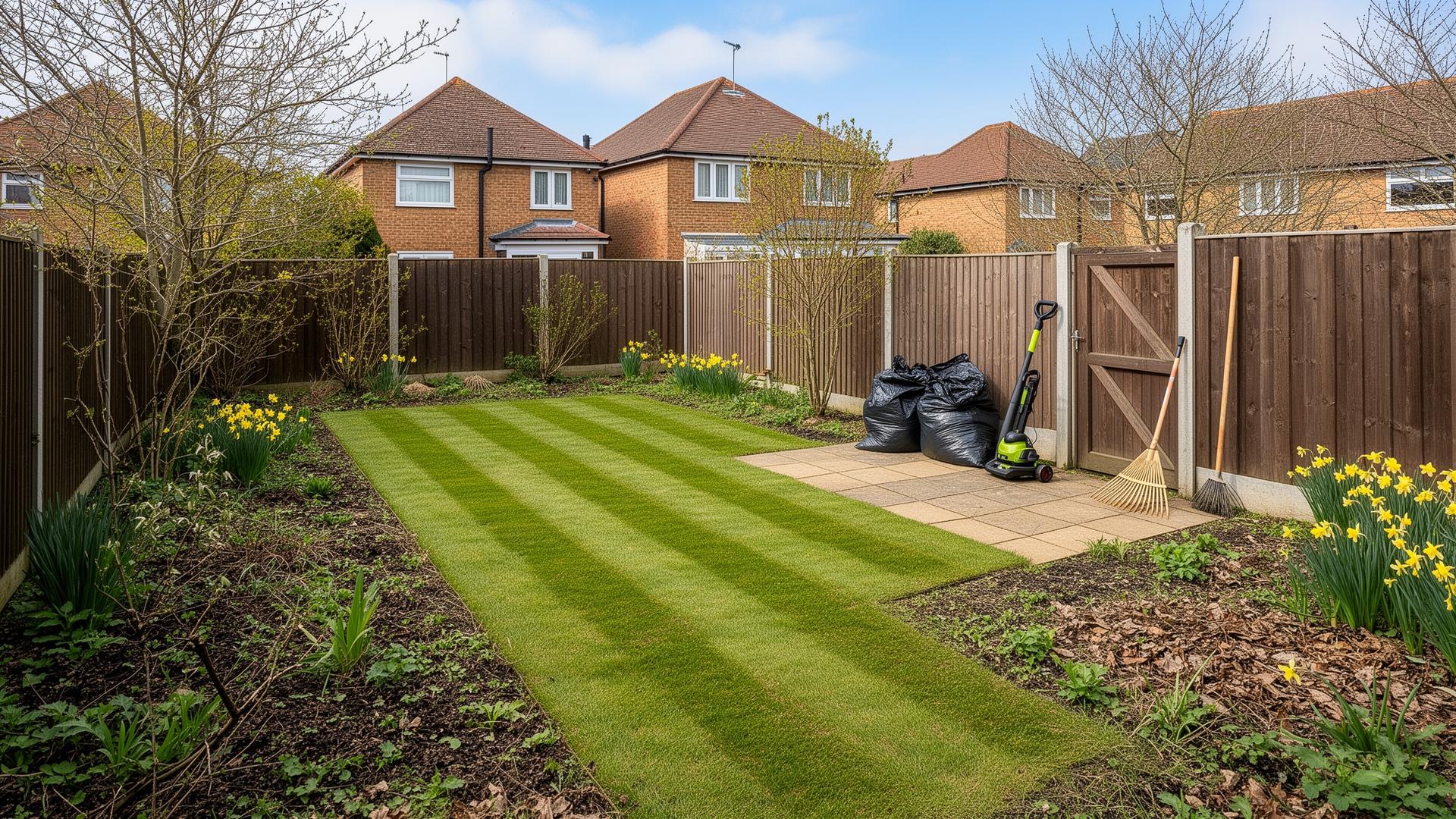 Tidied seasonal garden after a one-off spring clean in Poole